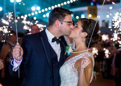 Wedding couple with sparklers